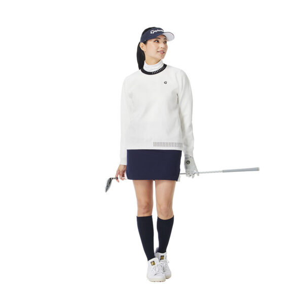 Áo Len Golf Nữ Cổ Tròn Bo Viền TL529 TaylorMade Màu Trắng (3)