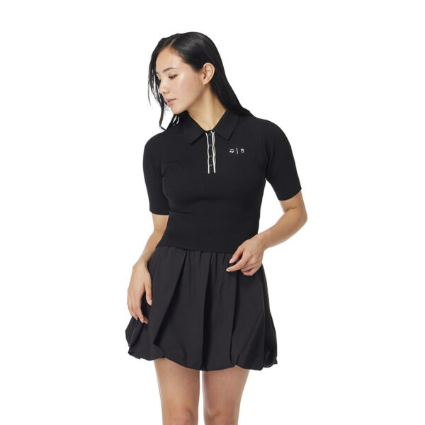 Áo Polo Len Golf Nữ TM×UA TL584 TaylorMade Màu Đen (1)