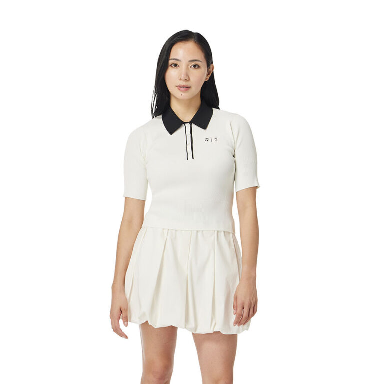 Áo Polo Len Golf Nữ TM×UA TL584 TaylorMade Màu Trắng (1)