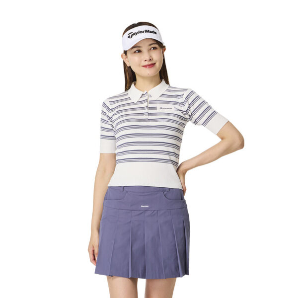 Ao polo golf nu Stripe Knit SS TaylorMade TO066 Mau trang 1