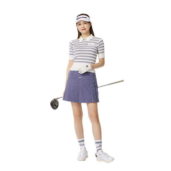 Ao polo golf nu Stripe Knit SS TaylorMade TO066 Mau trang 2