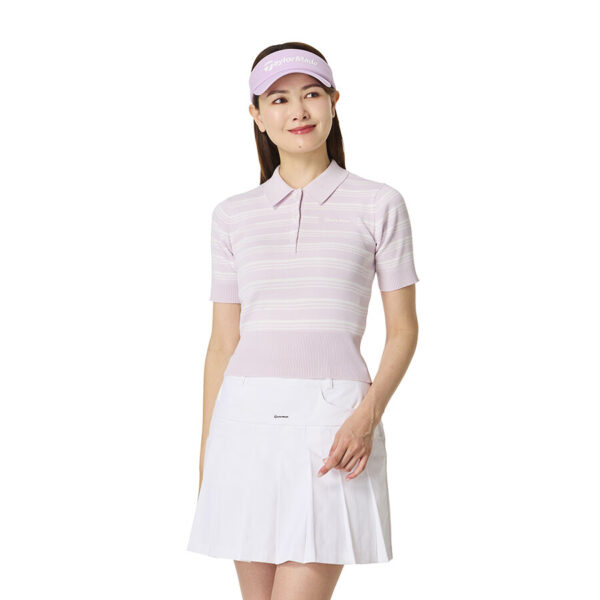 Ao polo golf nu Stripe Knit SS TaylorMade TO066 mau hong 1