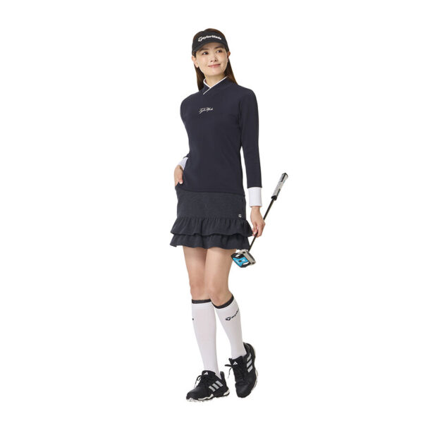 Áo golf nữ Single Jersey Bicolor L/S Mock TaylorMade TO101 17 Ao golf nu Single Jersey Bicolor LS Mock TaylorMade TO101 Mau Den 2