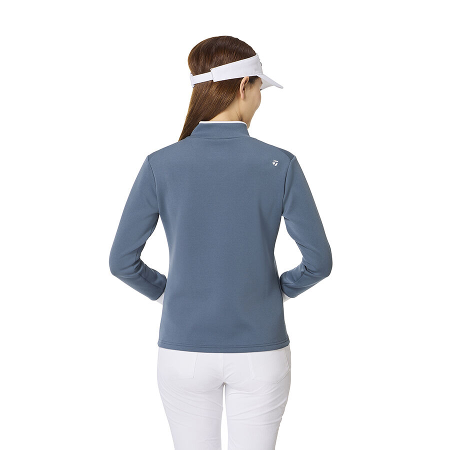 Áo golf nữ Single Jersey Bicolor L/S Mock TaylorMade TO101 3 Ao golf nu Single Jersey Bicolor LS Mock TaylorMade TO101 Mau Xanh Da Phien 3
