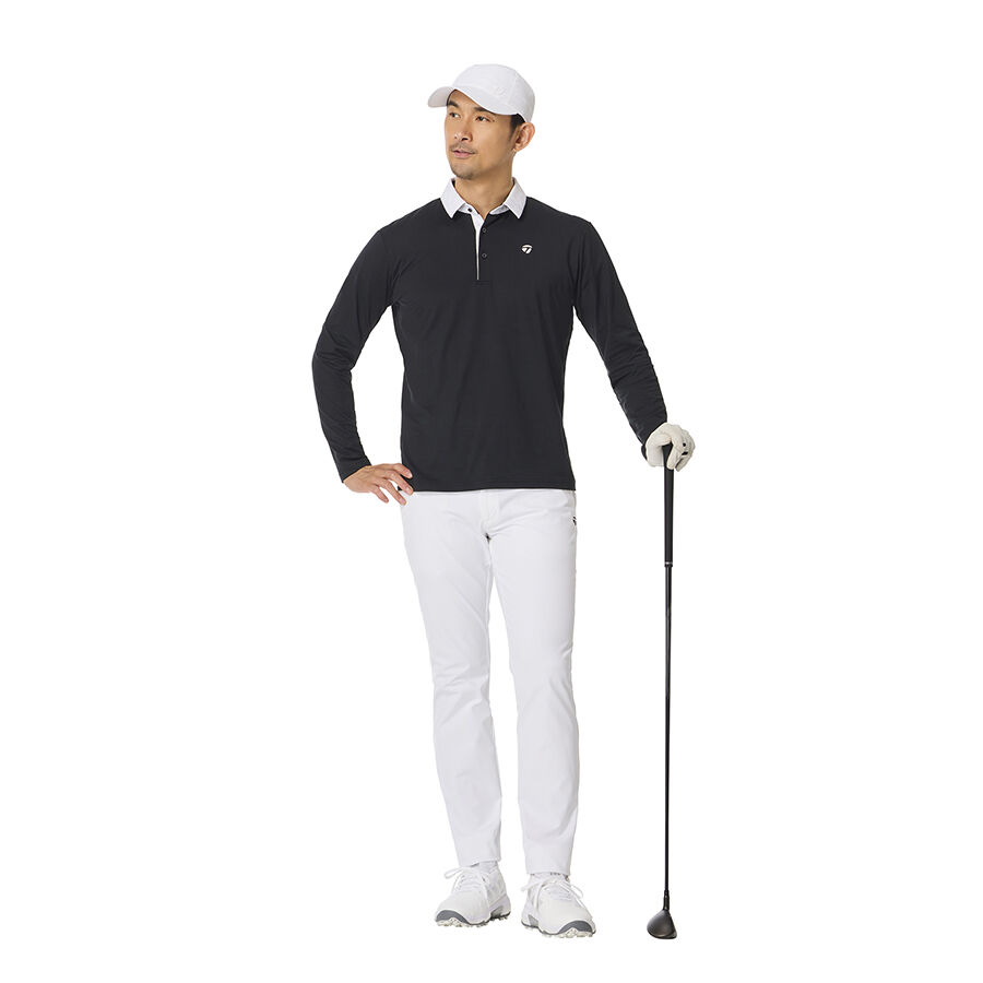 Áo polo Soft Smooth Jacquard Collar L/S TaylorMade TO022 2 Ao polo Soft Smooth Jacquard Collar LS TaylorMade TO022 Mau Den 2