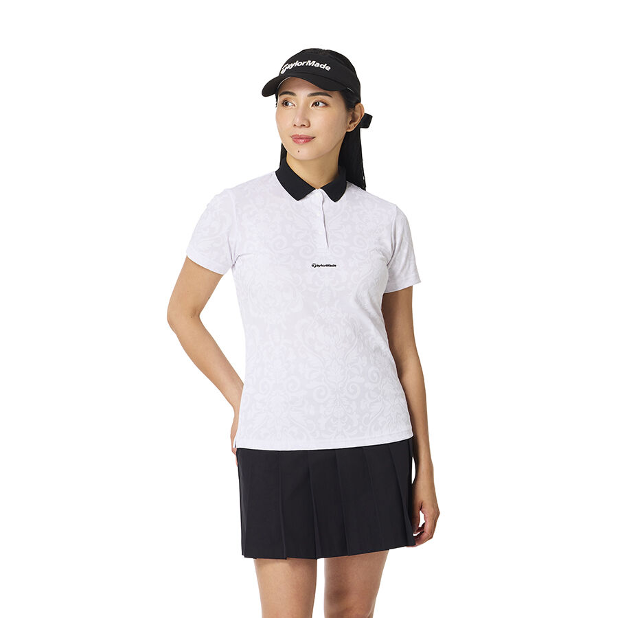 Áo polo golf nữ Graphic Jacquard S/S TaylorMade TO065 1 Ao polo golf nu Graphic Jacquard SS TaylorMade TO065 1