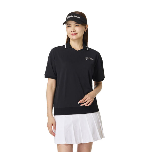 Ao polo golf nu Script Logo Skipper SS TaylorMade TO060 Mau Den 1