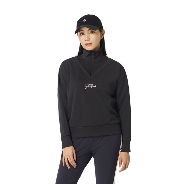 Ao dai tay nu Windblock Half Zip Pullover TaylorMade TO095 Mau Den 1