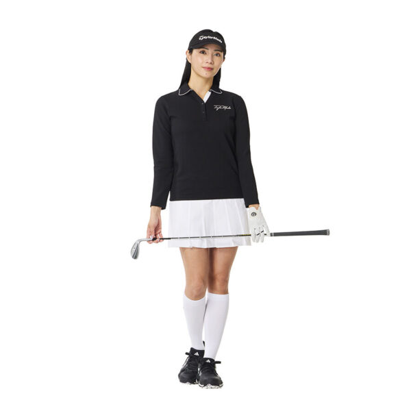 Ao polo dai tay nu Script Logo Skipper LS TaylorMade TO080 Mau Den 2