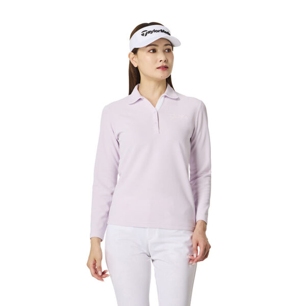 Ao polo dai tay nu Script Logo Skipper LS TaylorMade TO080 Mau Hong Nhat 1
