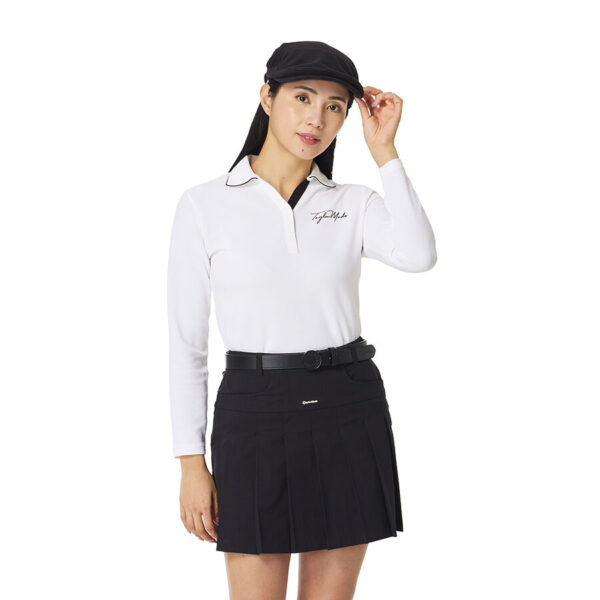 Ao polo dai tay nu Script Logo Skipper LS TaylorMade TO080 Mau Trang 1